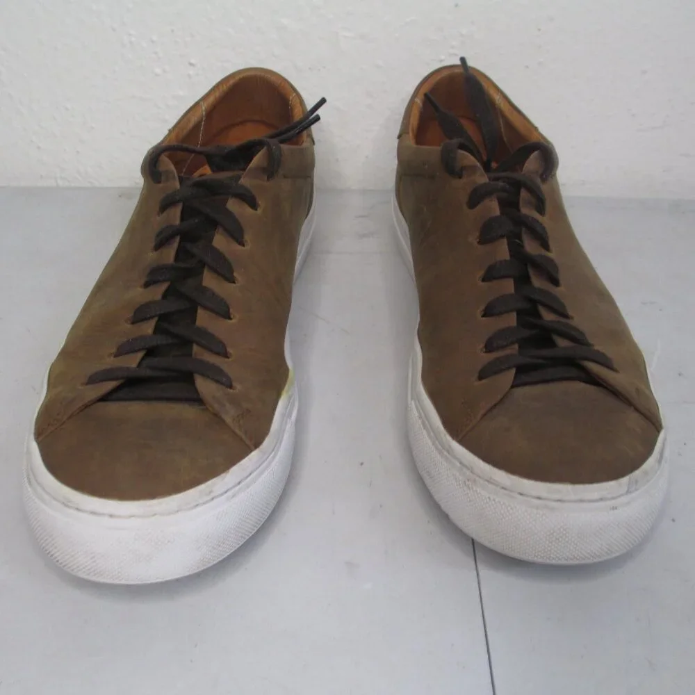 Beckett Simonon Mens Brown Pull-up Leather Reid Sneakers Size 7 Water Repellent